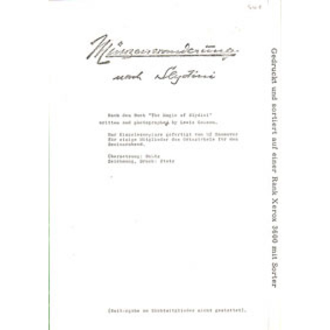 Münzenwanderung nach Slydini