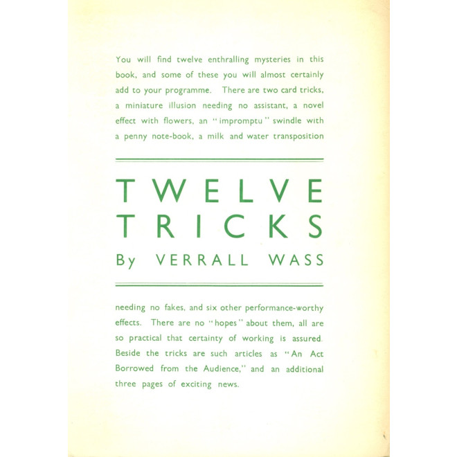 Twelve Tested Tricks by Verall Wass