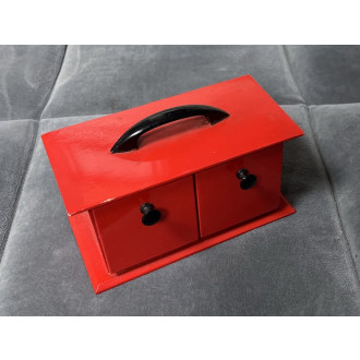 Würfelkasten / rot / Holz