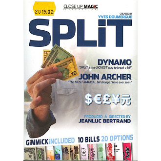 Split (Gimmicks and Online Instructions) by Yves Doumergue Papier oder Rechnung zu Geldscheinen
