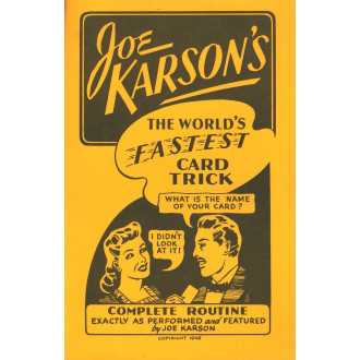 Joe Karson's The World`s Fastest Card Trick