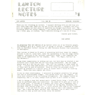 Don Lawton Lecture Notes