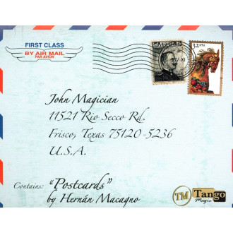 Postcards (Blue Back Bicycled, Gimmick And DVD) By Hernan Macagno And Tango Magic