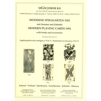 Katalog MGM: Moderne Spielkarten 1992 mit Literatur und Zubehör