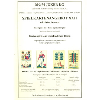 Katalog MGM: Spielkartenangebot XXII mit Joker Journal